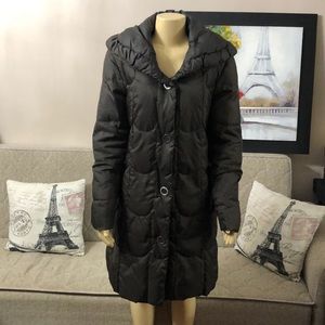 COLE HAAN QUILTED BROWN COAT L